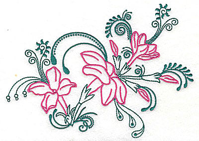 Embroidery Design: Sweet Jasmine design G large<br> 10.19w X 7.25h | Embroidery Legacy Embroidery Design: Sweet Jasmine design G large<br> 10.19w X 7.25h