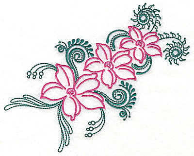 Embroidery Design: Sweet Jasmine design I large<br> 8.88w X 7.25h | Embroidery Legacy Embroidery Design: Sweet Jasmine design I large<br> 8.88w X 7.25h