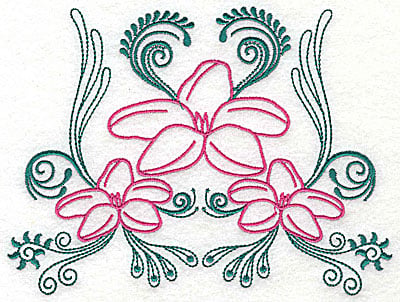 Embroidery Design: Sweet Jasmine design J large<br> 9.75w X 7.25h | Embroidery Legacy Embroidery Design: Sweet Jasmine design J large<br> 9.75w X 7.25h