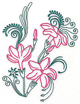 Embroidery Design: Sweet Jasmine design K large<br> 7.25w X 9.63h
