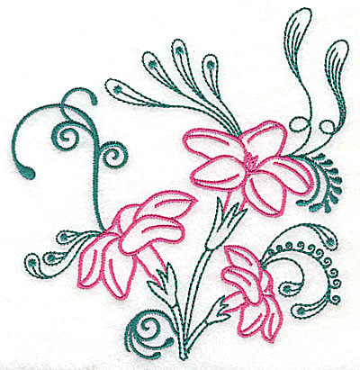 Embroidery Design: Sweet Jasmine design L large<br> 7.25w X 7.81h | Embroidery Legacy Embroidery Design: Sweet Jasmine design L large<br> 7.25w X 7.81h