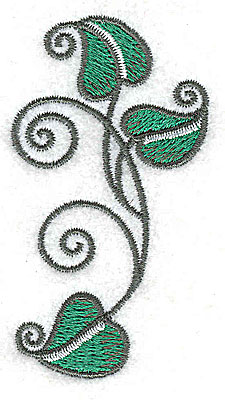 Embroidery Design: Leaves and vines B<br> 1.63w X 3.01h