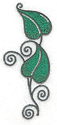 Embroidery Design: Leaves and vines D<br> 1.43w X 3.41h