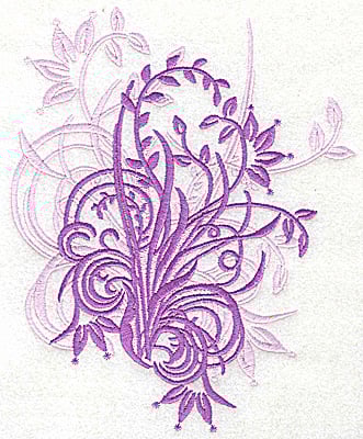 Embroidery Design: Floral swirl large<br> 6.29w X 7.74h