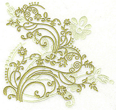 Embroidery Design: Floral variation swirls large<br> 6.86w X 6.45h