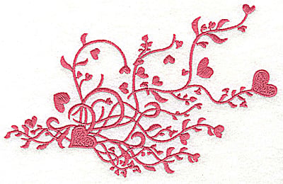 Embroidery Design: Heart swirls single color<br> 6.97w X 4.49h