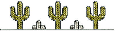 Embroidery Design: Southwest simple cactus border<br> 6.76w X 1.72h