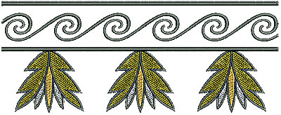 Embroidery Design: Southwest swirl floral border<br> 6.21w X 2.50h | Embroidery Legacy Embroidery Design: Southwest swirl floral border<br> 6.21w X 2.50h