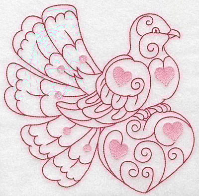 Embroidery Design: Love bird 5 jumbo<br> 6.92w X 6.99h | Embroidery Legacy Embroidery Design: Love bird 5 jumbo<br> 6.92w X 6.99h