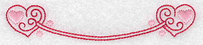 Embroidery Design: Two hearts joined<br> 4.98w X 0.97h