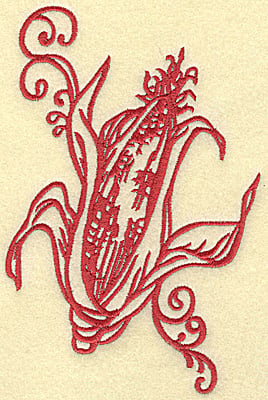 Embroidery Design: Ear of corn large<br> 4.60w X 6.97h