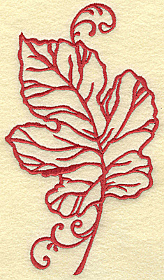 Embroidery Design: Oak leaf large<br> 3.97w X 6.94h
