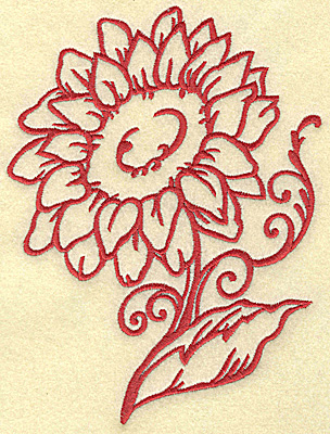 Embroidery Design: Sunflower large<br> 5.16w X 6.97h