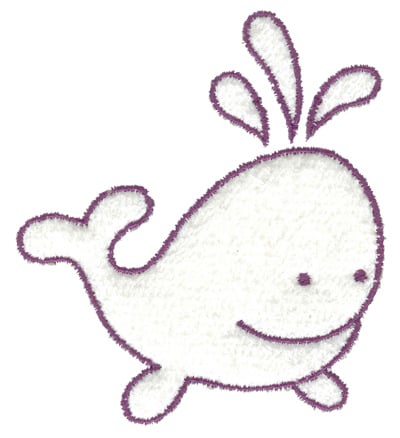 Embroidery Design: Whale outline large<br> 3.36w X 3.81h