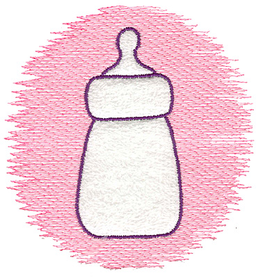 Embroidery Design: Trapunto baby bottle large<br> 4.76w X 4.97h