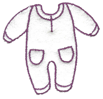 Embroidery Design: Infant sleeper outline large <br> 3.39w X 3.18h