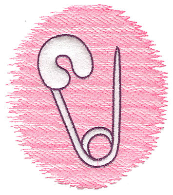 Embroidery Design: Trapunto diaper pin large<br> 4.51w X 4.98h