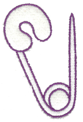 Embroidery Design: Diaper pin infant baby large<br> 2.32w X 3.66h