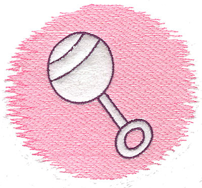 Embroidery Design: Trapunto rattle large<br> 4.98w X 4.39h