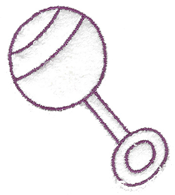 Embroidery Design: Rattle outline large<br> 2.75w X 3.23h