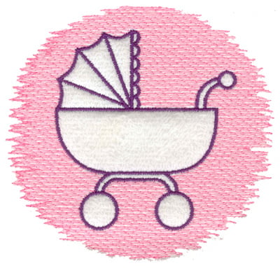 Embroidery Design: Trapunto baby carriage large<br> 4.99w X 4.66h