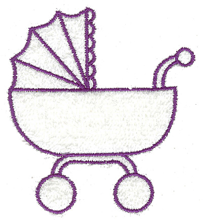 Embroidery Design: Baby carriage outline large<br> 3.38w X 3.72h