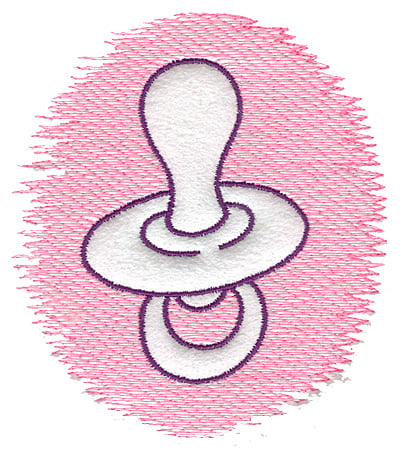 Embroidery Design: Trapunto pacifier large <br> 4.48w X 4.98h