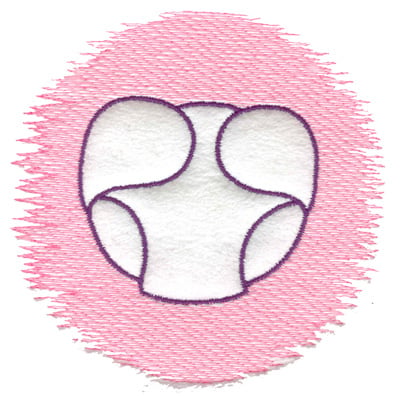 Embroidery Design: Trapunto diaper large<br> 4.96w X 4.83h
