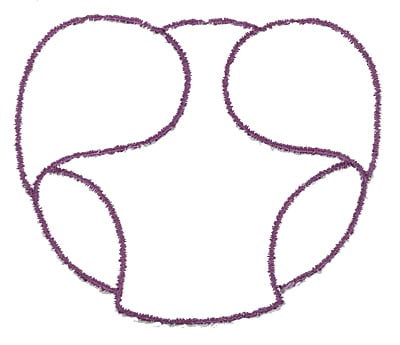 Embroidery Design: Diaper outline large<br> 3.16w X 2.70h