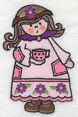Embroidery Design: Cute girl large<br> 3.23w X 4.98h