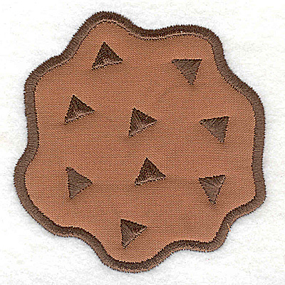 Embroidery Design: Chocolate chip cookie applique<br> 3.37w X 3.47h