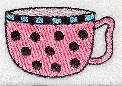 Embroidery Design: Polka dot teacup<br> 3.16w X 1.09h | Embroidery Legacy Embroidery Design: Polka dot teacup<br> 3.16w X 1.09h