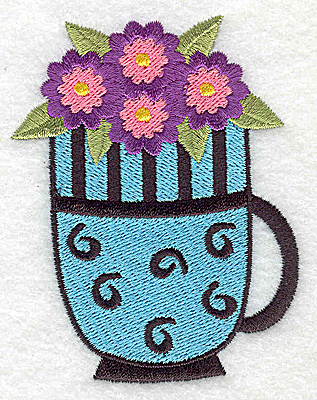 Embroidery Design: Flowers in a mug<br> 2.71w X 3.51h