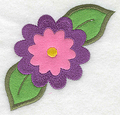 Embroidery Design: Single flower double applique<br> 3.47w X 3.09h