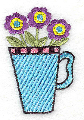 Embroidery Design: Three flowers in a mug<br> 1.86w X 2.92h