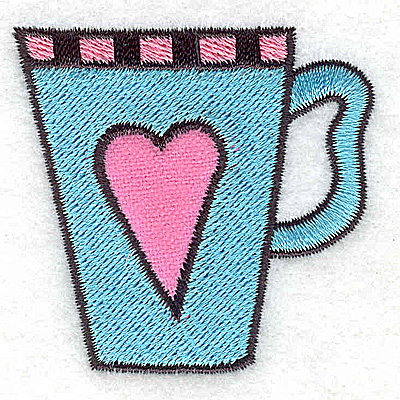 Embroidery Design: Teacup with heart<br> 2.20w X 2.15h