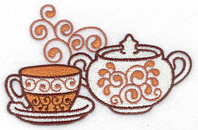 Embroidery Design: Teacup and sugar bowl large<br>4.97w X 3.21h