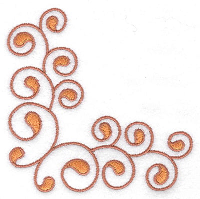 Embroidery Design: Corner Swirls large<br> 3.63w X 3.62h