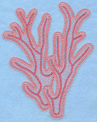 Embroidery Design: Coral large <br> 5.29"h x 4.14"w