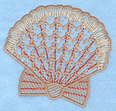 Embroidery Design: Clam <br> 3.38"h x 3.50"w