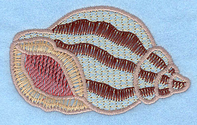 Embroidery Design: Seashell A <br> 2.18"h x 3.56"w