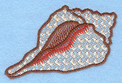 Embroidery Design: Seashell B <br> 2.28"h x 3.50"w