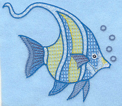 Embroidery Design: Angelfish large <br> 4.79"h x 4.95"w