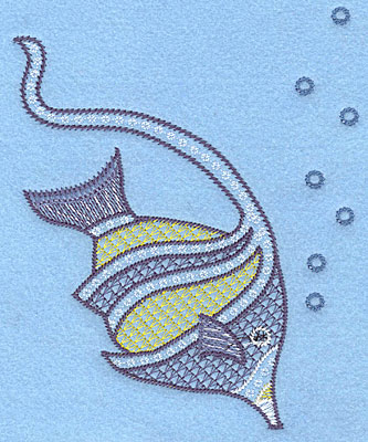 Embroidery Design: Tropical fish C large <br> 6.16"h x 4.98"w