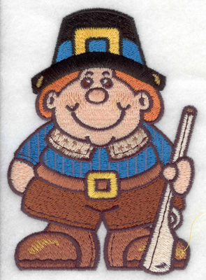 Embroidery Design: Pilgrim large<br> 3.58w X 4.96h