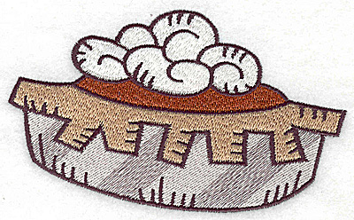 Embroidery Design: Pumpkin pie large<br> 4.95w X 3.01h