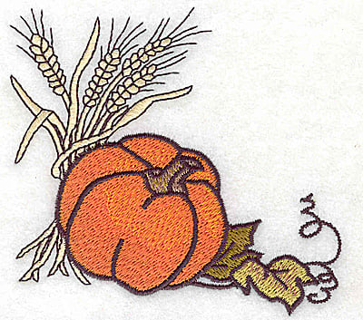 Embroidery Design: Wheat and pumpkin<br> 3.87w X 3.71h