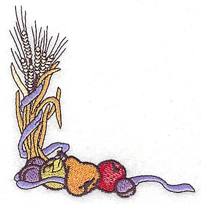 Embroidery Design: Wheat and fruit<br> 3.66w X 3.85h
