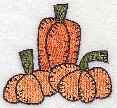 Embroidery Design: Pumpkin trio<br> 3.67w X 3.40h | Embroidery Legacy Embroidery Design: Pumpkin trio<br> 3.67w X 3.40h