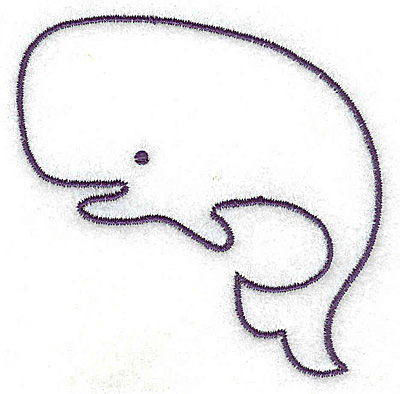 Embroidery Design: Whale outline large<br> 2.90w X 2.85h